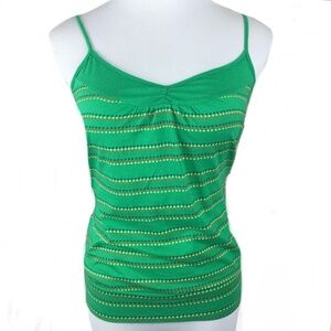 XXI Tank Top XS Green Y2K Spaghetti Strap Cotton Star Summer Forever 21 Vintage
